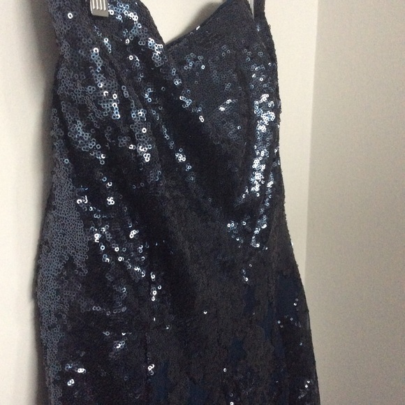 NYandCo Navy Sequin Tulle Cocktail Midi Dress NWOT - Picture 6 of 6